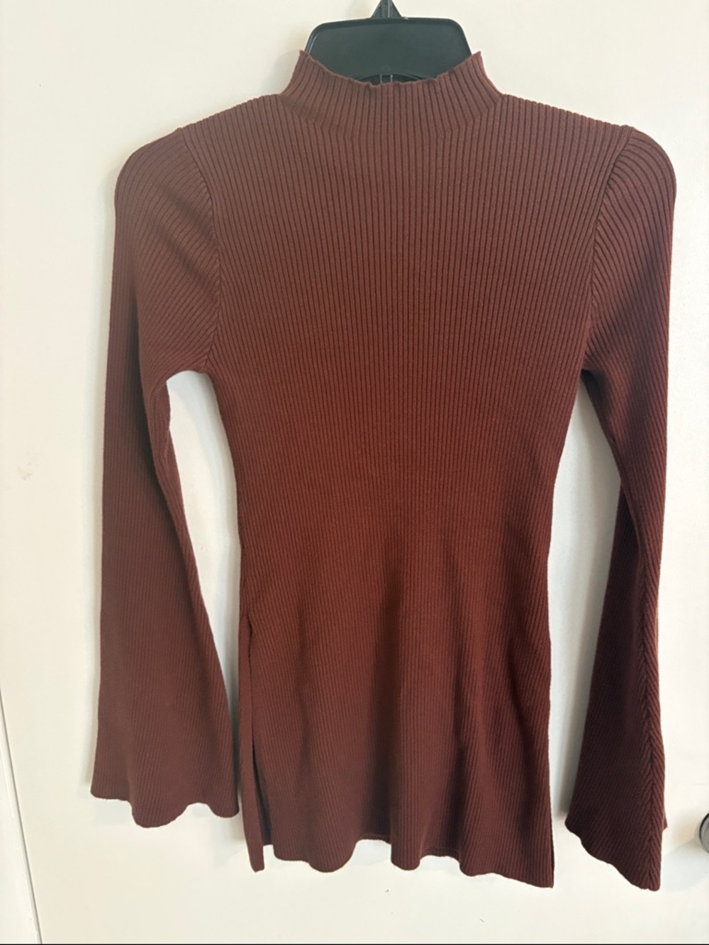 Meshki Jovie Knit Bell Sleeve Sweater-Brown